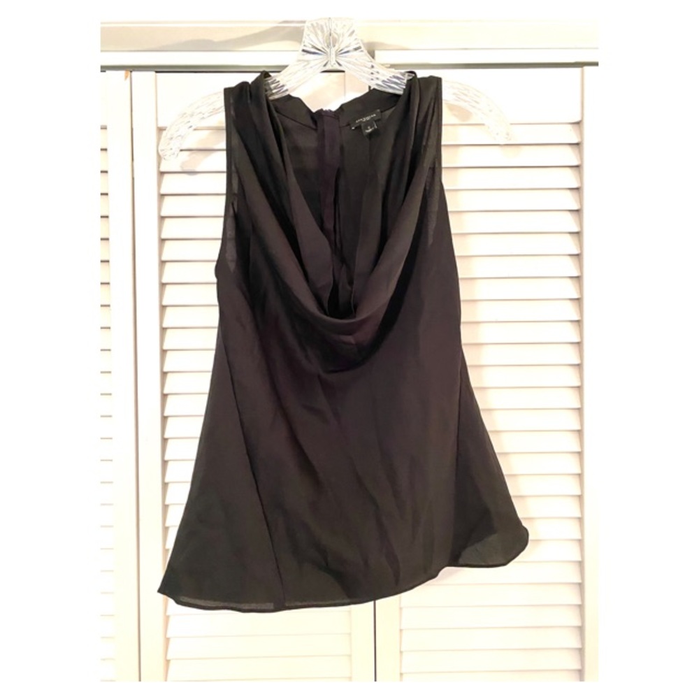 [Ann Taylor] Sleeveless Black Cowl-Neck Shell Tank